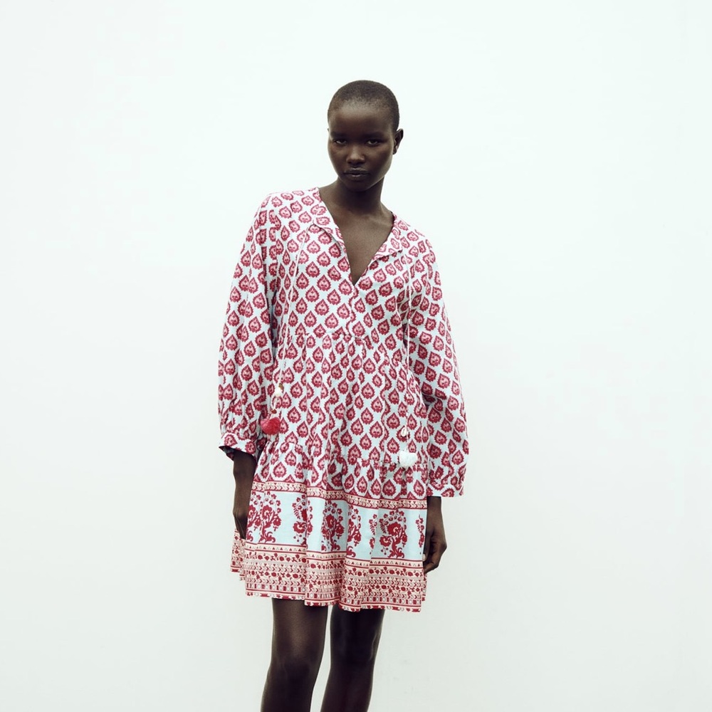 NWT Zara Printed Flowing Dress size Medium